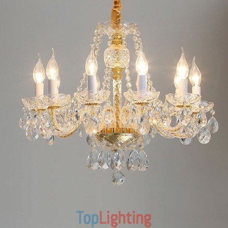 Transparent Crystal Chandelier European Gold Body Luxury Decrative Ceiling Light Transparent Crystal Chandelier European Gold Body Luxury Decrative Ceiling Light