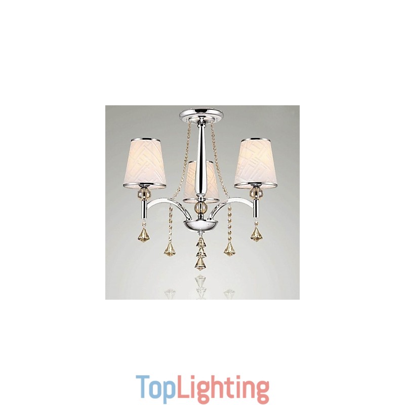 Modern Contemporary Crystal Chrome Metal Chandelier