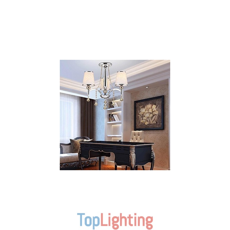 Modern Contemporary Crystal Chrome Metal Chandelier