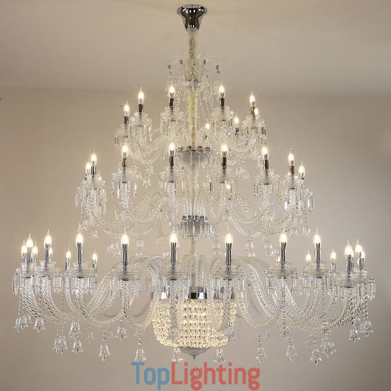 European Crystal Chandelier Decoration Ceiling Light With 50 Lights