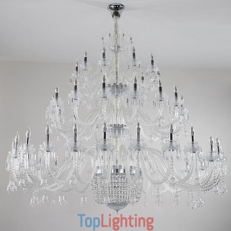 European Crystal Chandelier Decoration Ceiling Light With 50 Lights