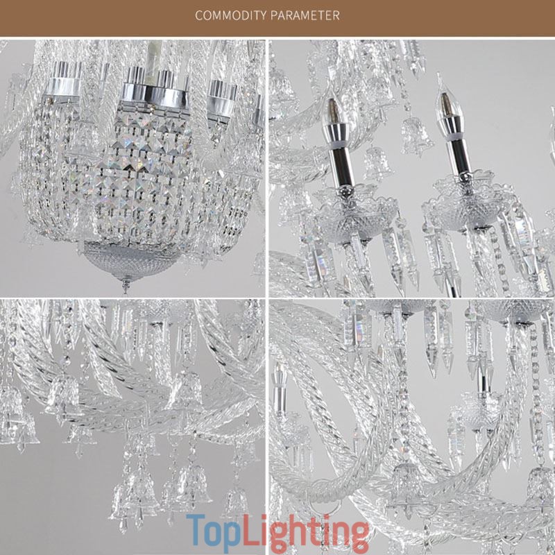 European Crystal Chandelier Decoration Ceiling Light With 50 Lights