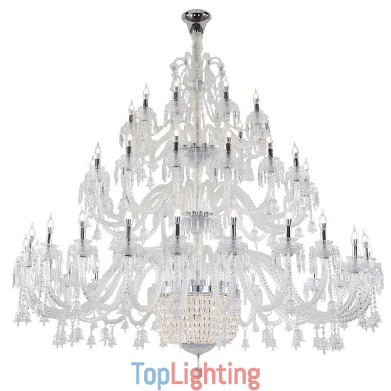 European Crystal Chandelier Decoration Ceiling Light With 50 Lights