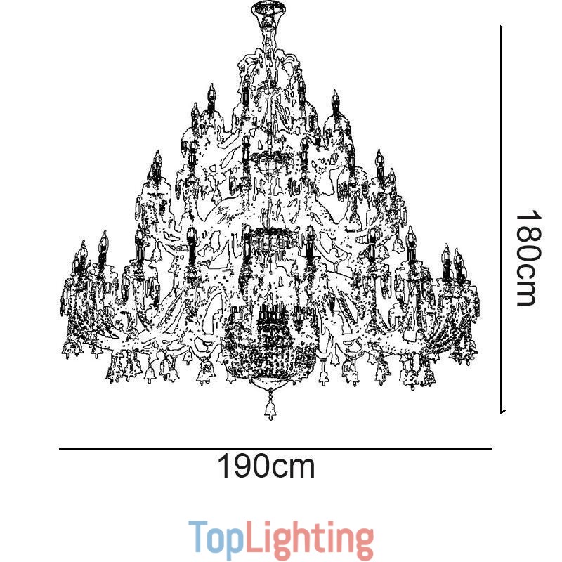 European Crystal Chandelier Decoration Ceiling Light With 50 Lights