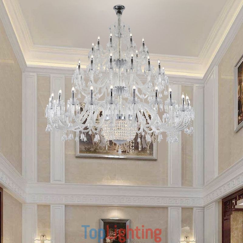 European Crystal Chandelier Decoration Ceiling Light With 50 Lights