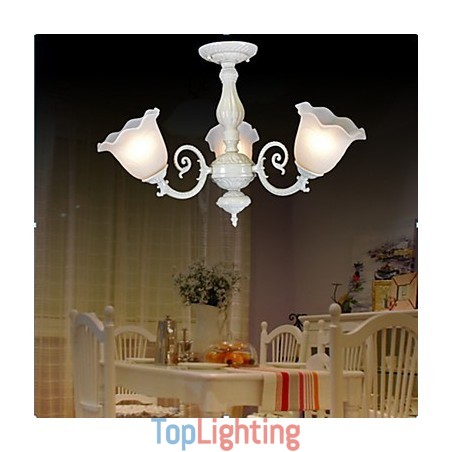 Flush Mount Three Lights White European Retro Classic Flush Mount Three Lights White European Retro Classic