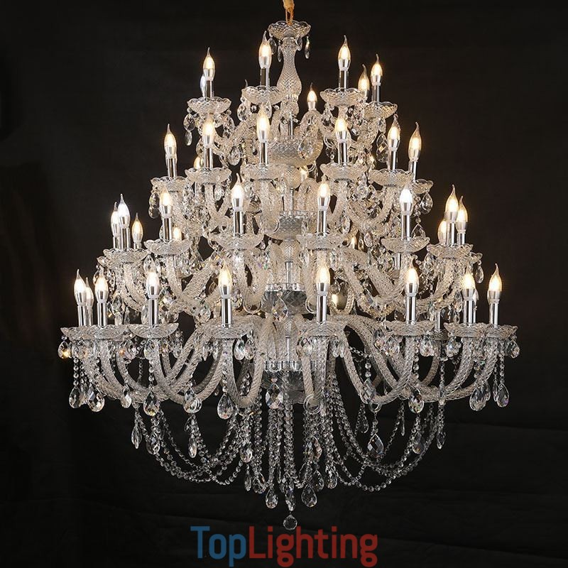 European Crystal Chandelier Ceiling Light With 53 Lights