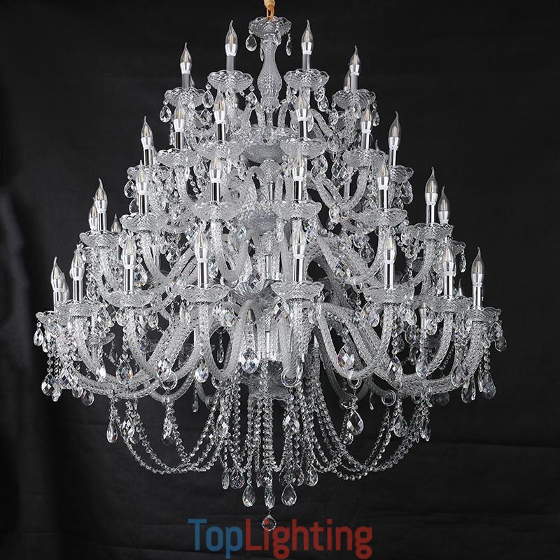 European Crystal Chandelier Ceiling Light With 53 Lights