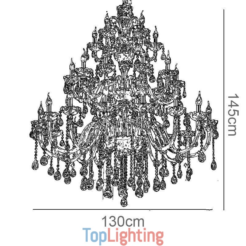 European Crystal Chandelier Luxury Ceiling Light With 30 Lights