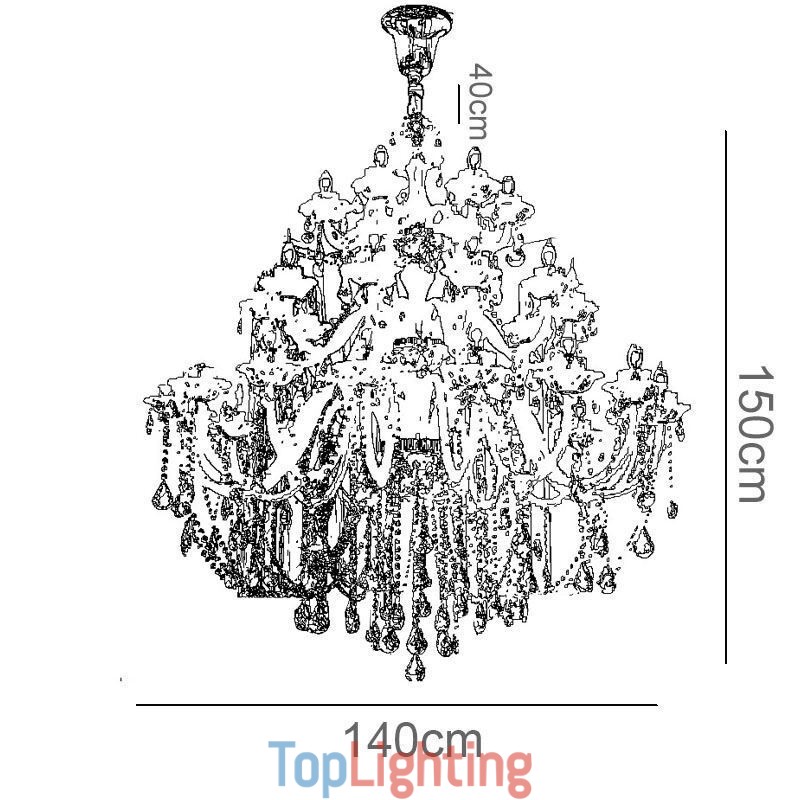 European Crystal Chandelier With 32 Lights Luxury Decoration Ceiling Light