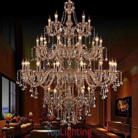 Cognac Crystal Chandelier Ceiling Light With 35 Lights Cognac Crystal Chandelier Ceiling Light With 35 Lights