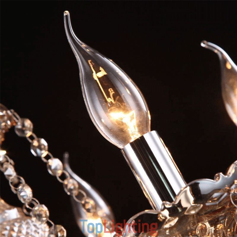Cognac Crystal Chandelier Ceiling Light With 35 Lights