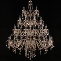 European Crystal Chandelier Cognac Color Ceiling Light With 40 Lights