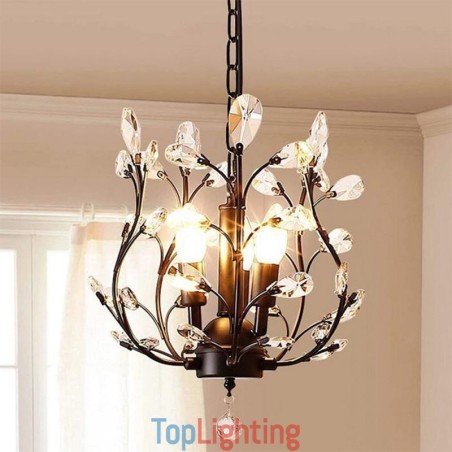 Black Retro Chandelier Crystal Ceiling Light
