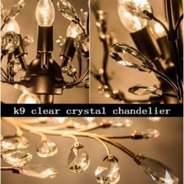 Black Retro Chandelier Crystal Ceiling Light