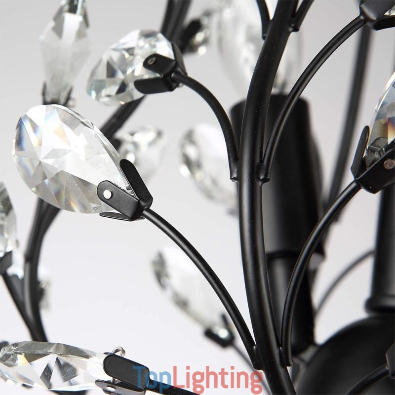 Black Retro Chandelier Crystal Ceiling Light