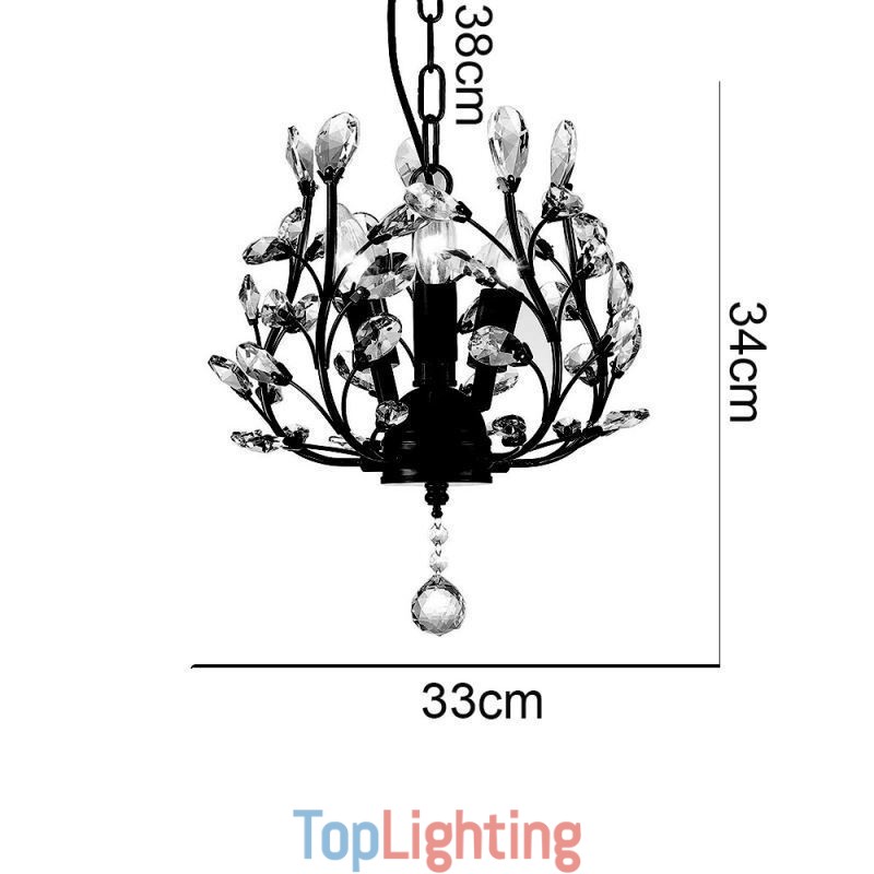 Black Retro Chandelier Crystal Ceiling Light