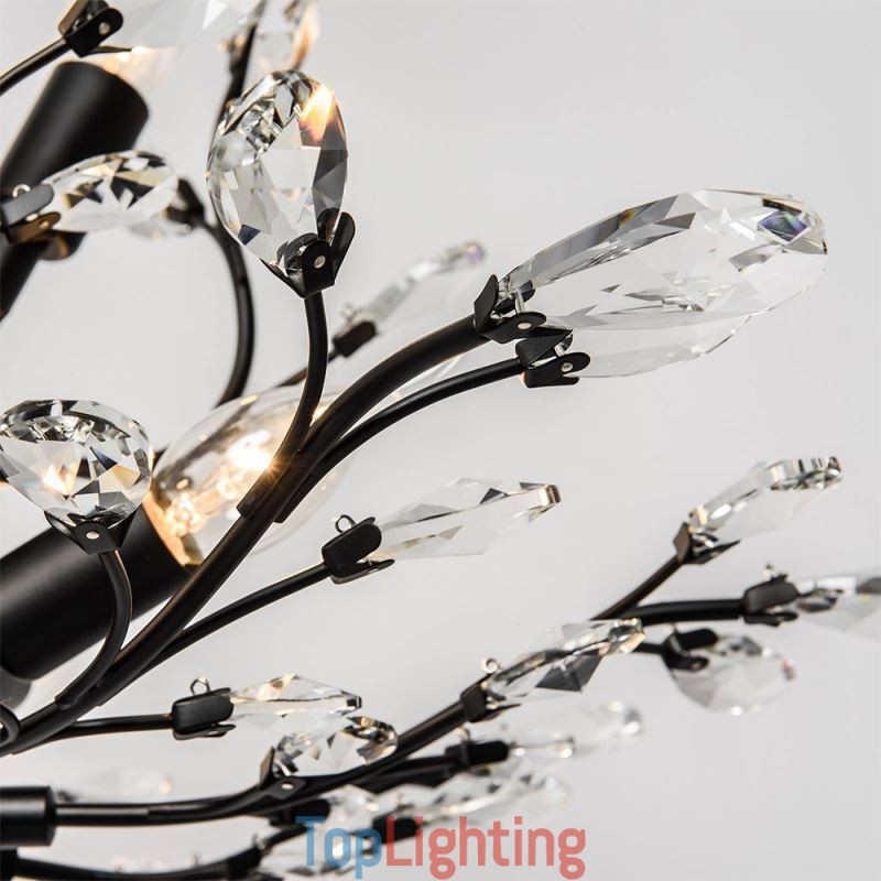 Black Retro Chandelier Crystal Ceiling Light