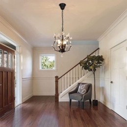 Black Retro Chandelier Crystal Ceiling Light