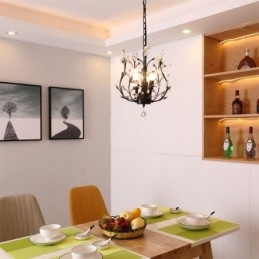 Black Retro Chandelier Crystal Ceiling Light