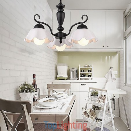 Nordic Iron Pendant Light Flower Shape Glass Lamp Shade Chandelier Nordic Iron Pendant Light Flower Shape Glass Lamp Shade Chandelier