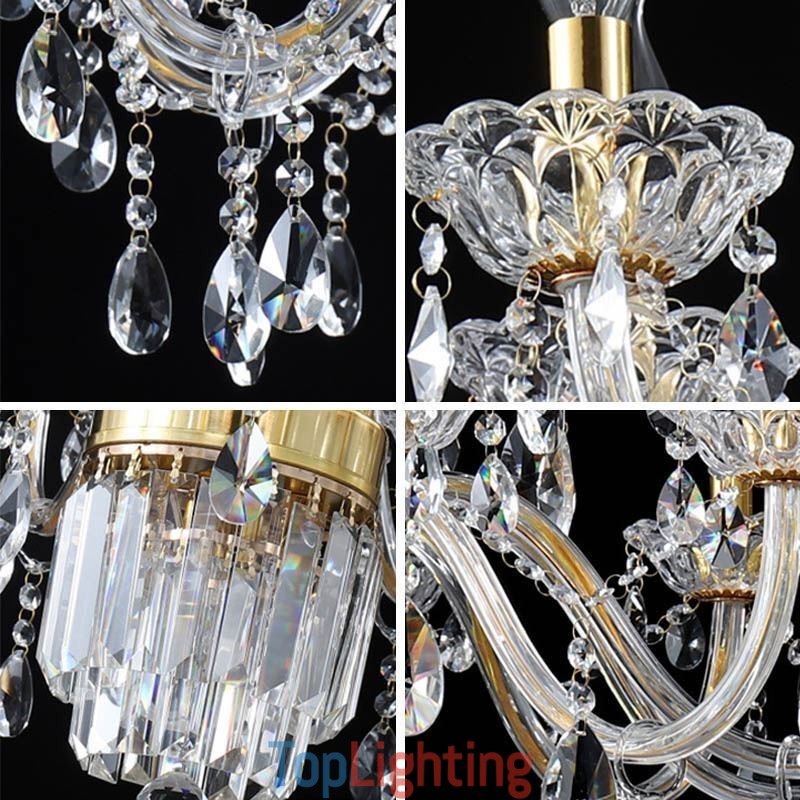 Large Crystal Chandelier European Classic Pendant Light