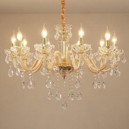 Elegant Crystal Chandelier European Style Glass Pendant Light Elegant Crystal Chandelier European Style Glass Pendant Light