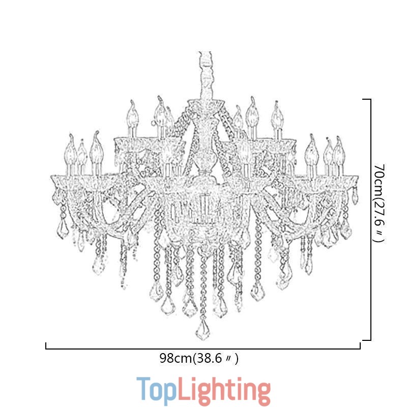 European Crystal Chandelier Luxury Pendant Light Blue Pendant