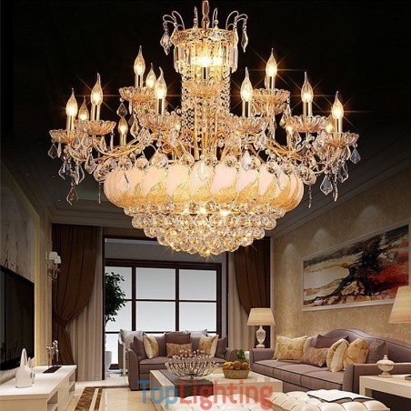 Large Luxury Crystal Chandelier European Gold Ceiling Light Large Luxury Crystal Chandelier European Gold Ceiling Light