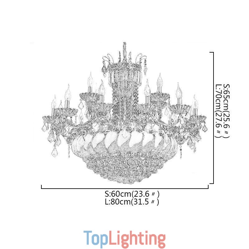 Large Luxury Crystal Chandelier European Gold Ceiling Light