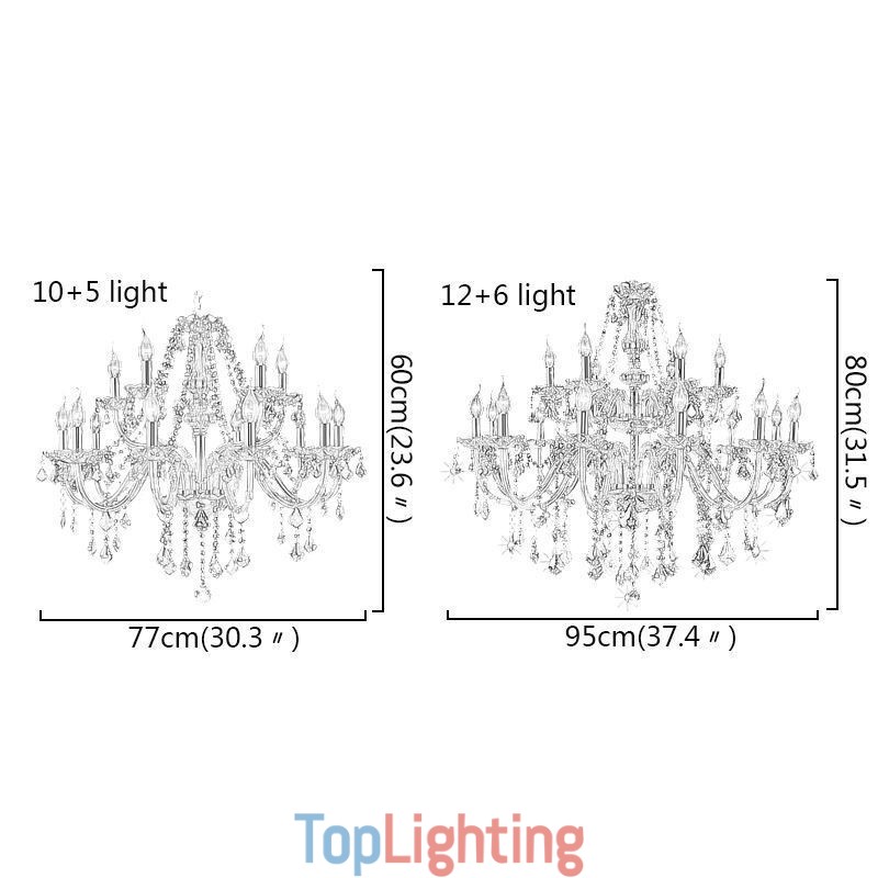 European Crystal Chandelier Elegant Large Pendant Light Amber