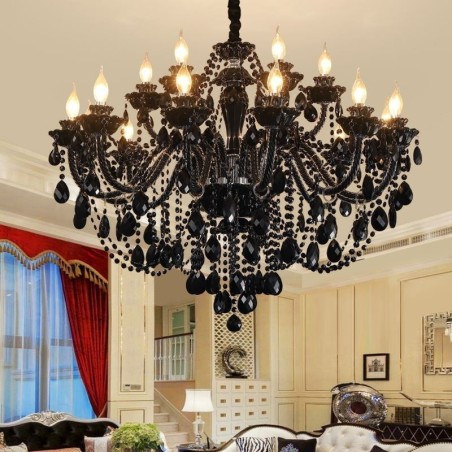Luxury European Style Crystal Chandelier Black Pendant Light Luxury European Style Crystal Chandelier Black Pendant Light