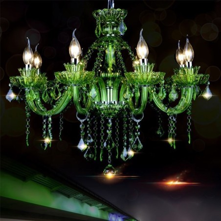 European Style Crystal Green Chandelier Candle Pendant Light European Style Crystal Green Chandelier Candle Pendant Light