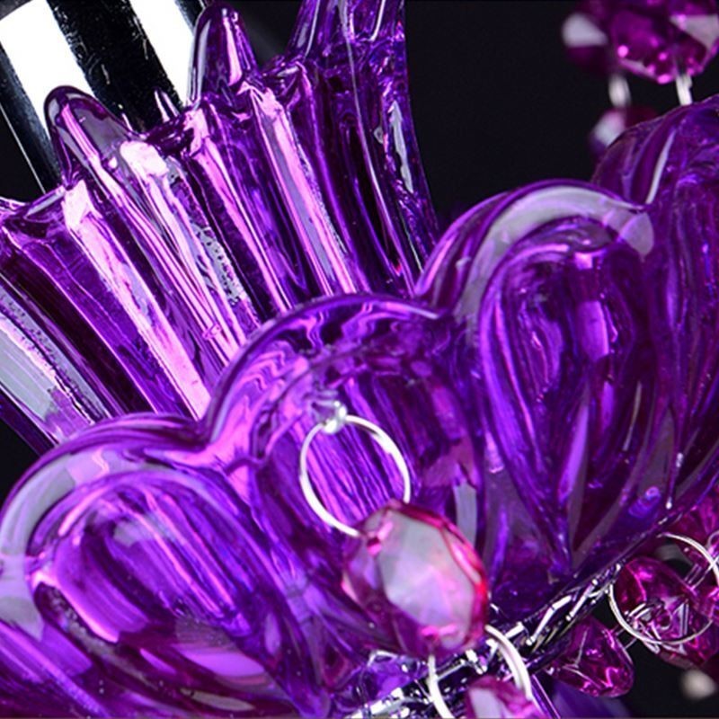 Elegant Purple Crystal Ceiling Light European Chandelier