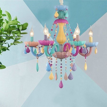 European Colorful Crystal Chandelier Macaron Pendant Light European Colorful Crystal Chandelier Macaron Pendant Light