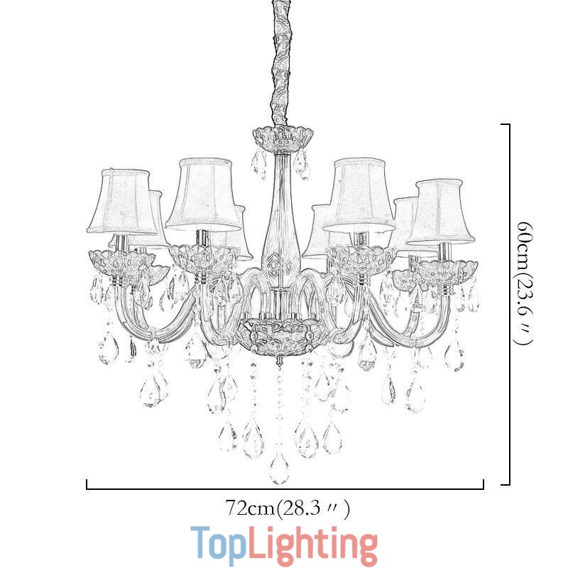 Modern European Crystal Chandelier Red Colour Ceiling Light