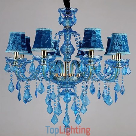 Large Blue Crystal Chandelier European Pendant Light Large Blue Crystal Chandelier European Pendant Light