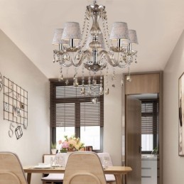 Classic European Crystal Chandelier Cognac Pendant Light