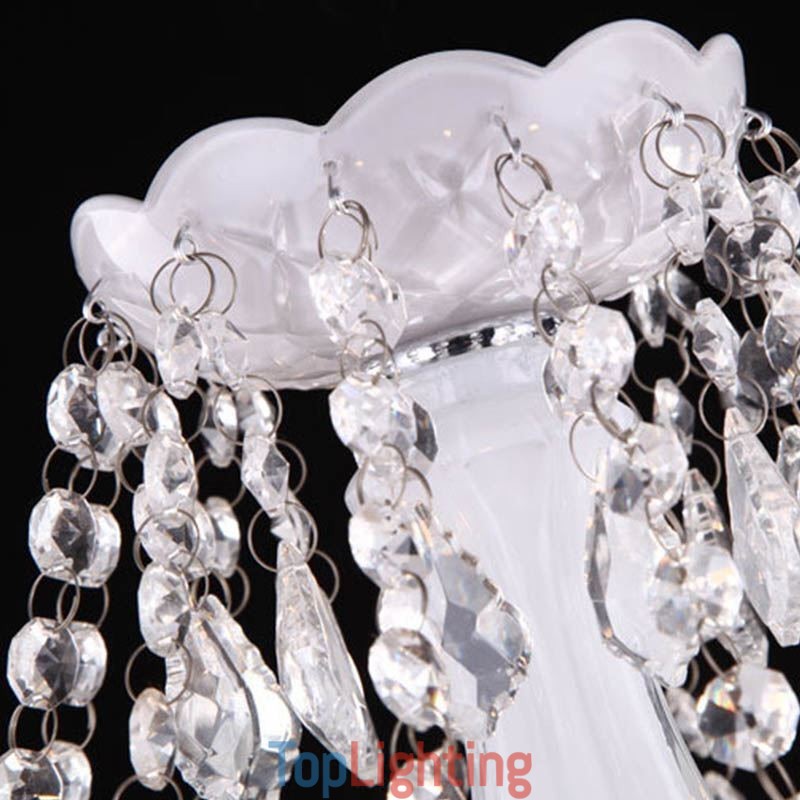 European Crystal Chandelier Unique White Jade Pendant Light