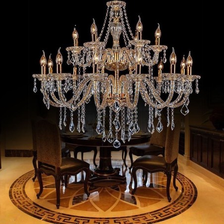 Luxury Crystal Chandelier Golden European Threaded Arm Ceiling Light Luxury Crystal Chandelier Golden European Threaded Arm Ceiling Light
