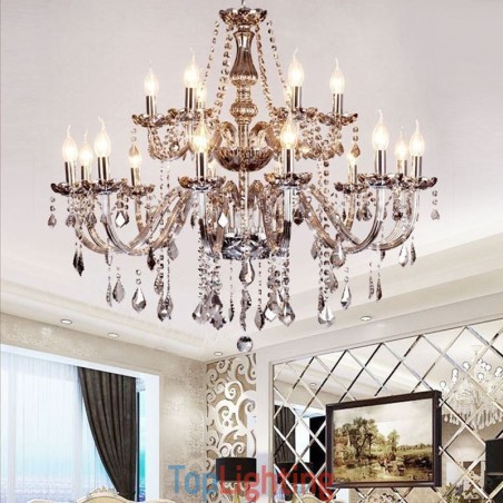 Large European Crystal Chandelier Elegant Pendant Light Large European Crystal Chandelier Elegant Pendant Light