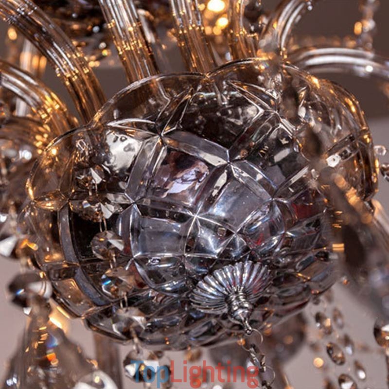 Large European Crystal Chandelier Elegant Pendant Light