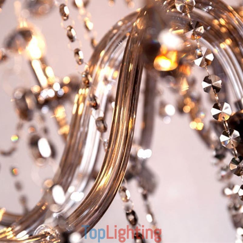 Large European Crystal Chandelier Elegant Pendant Light
