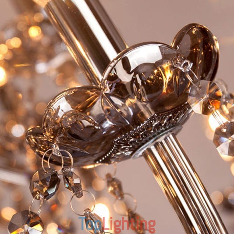 Large European Crystal Chandelier Elegant Pendant Light