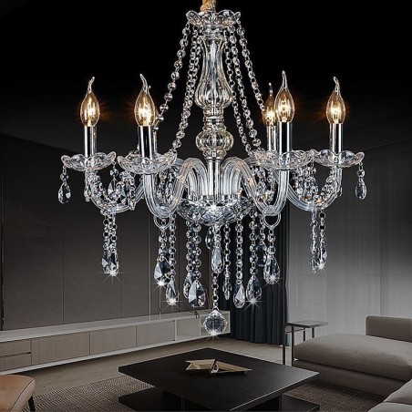 Large European Crystal Chandelier Transparent Ceiling Light Large European Crystal Chandelier Transparent Ceiling Light