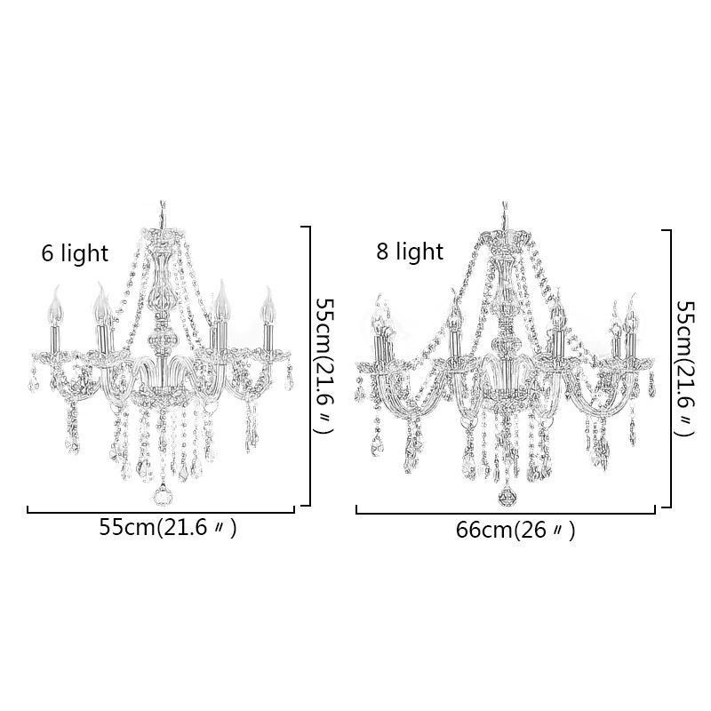 Large European Crystal Chandelier Transparent Ceiling Light