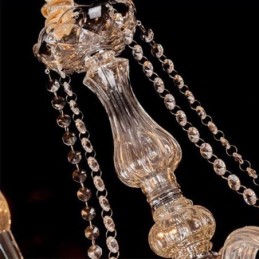 Large European Crystal Chandelier Transparent Ceiling Light
