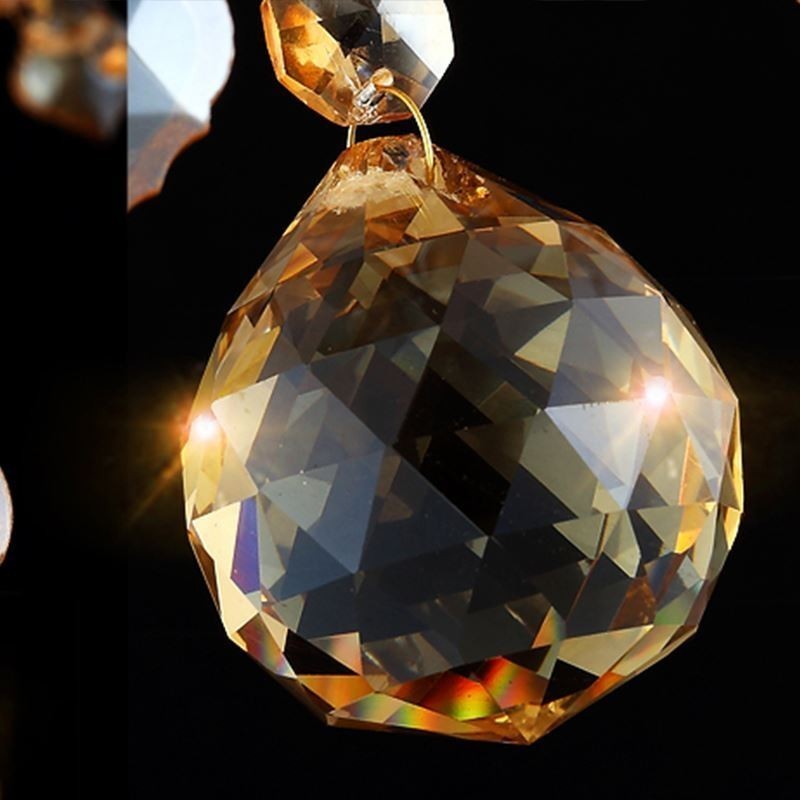 Large Luxury Crystal Chandelier European Amber Ceiling Light
