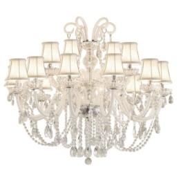 Large European Crystal Chandelier White Pendant Light