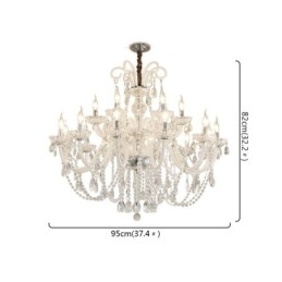 Large European Crystal Chandelier White Pendant Light